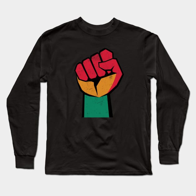 Pan African- Fist Design Long Sleeve T-Shirt by best-vibes-only